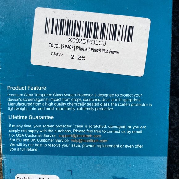Tocol i Phone 7 Plus/8 Plus Tempered Glass Screen Protector 3 Pack - Picture 7 of 7